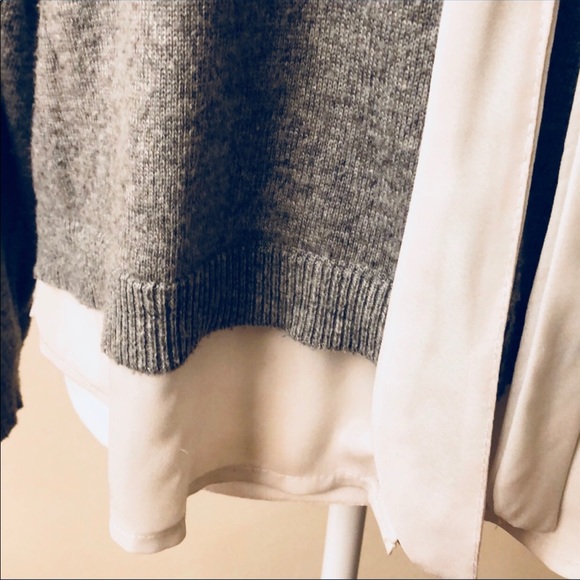 2/12$ 🌈gray and chiffon sweater with tie - Picture 4 of 4